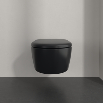 Vas WC suspendat Villeroy&Boch, Skyla CeramicPlus, TwistFlush, Combi-Pack, capac soft close, pure black